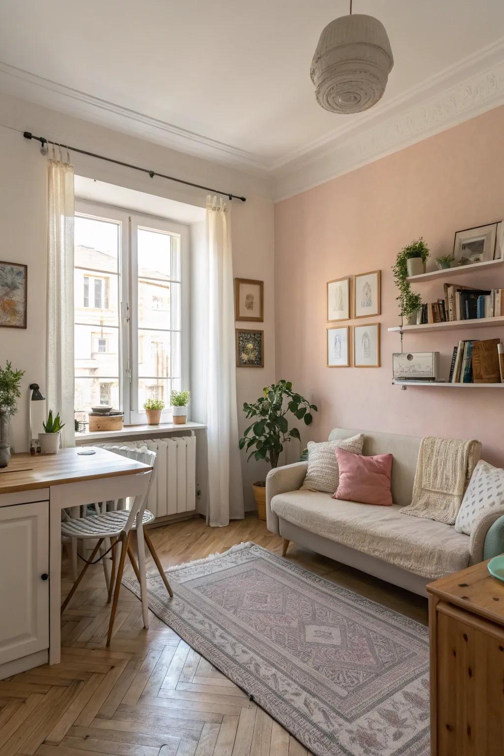 Illuminate your space with light hues for a breezy atmosphere.