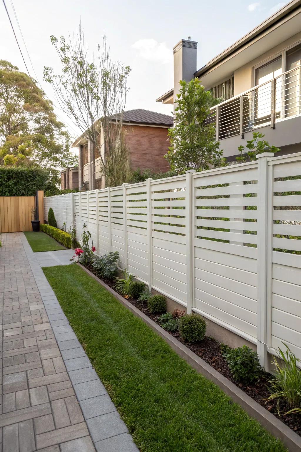 Modern horizontal slats for a sleek look.