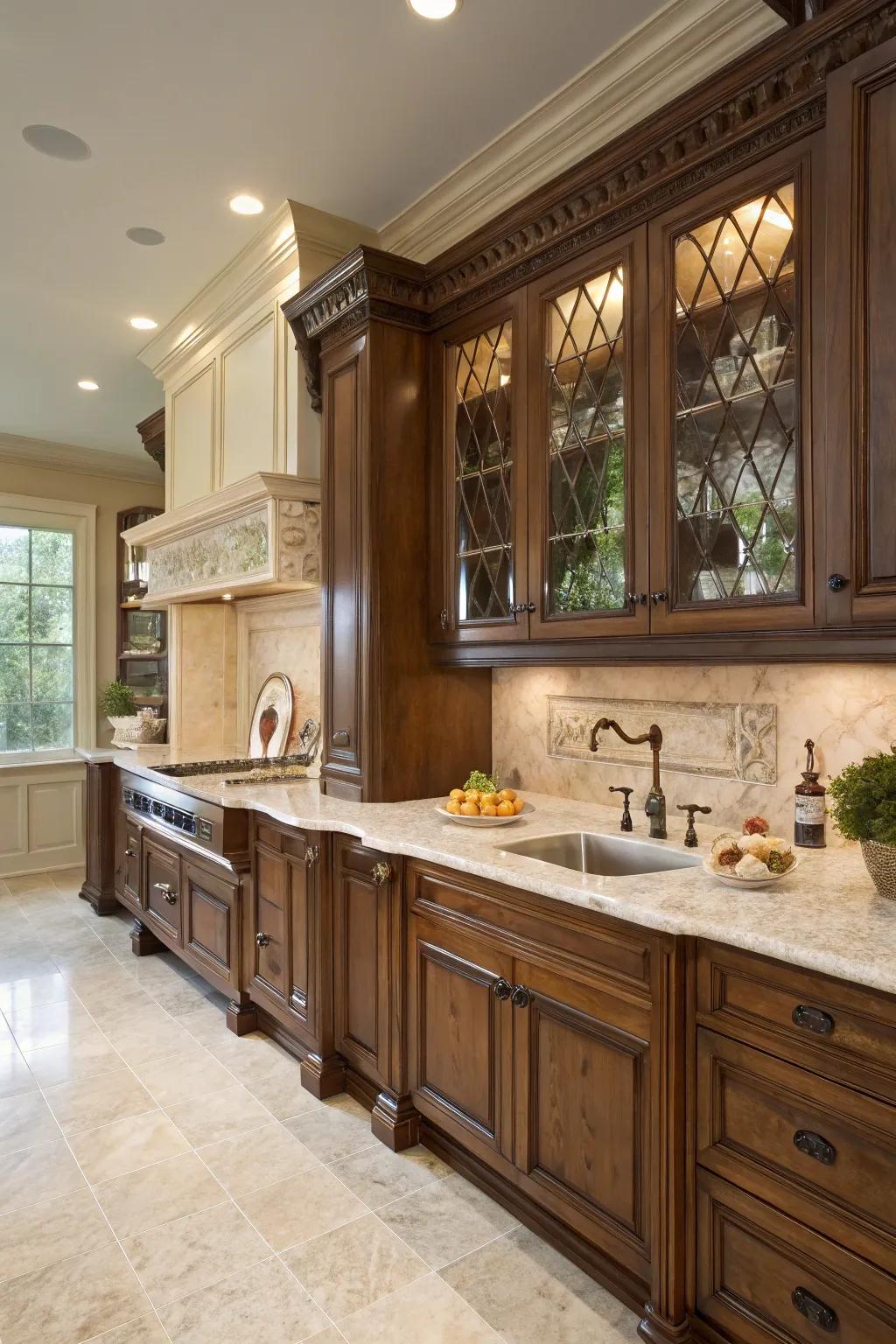 Elevate your kitchen with elegant raised panel wainscoting