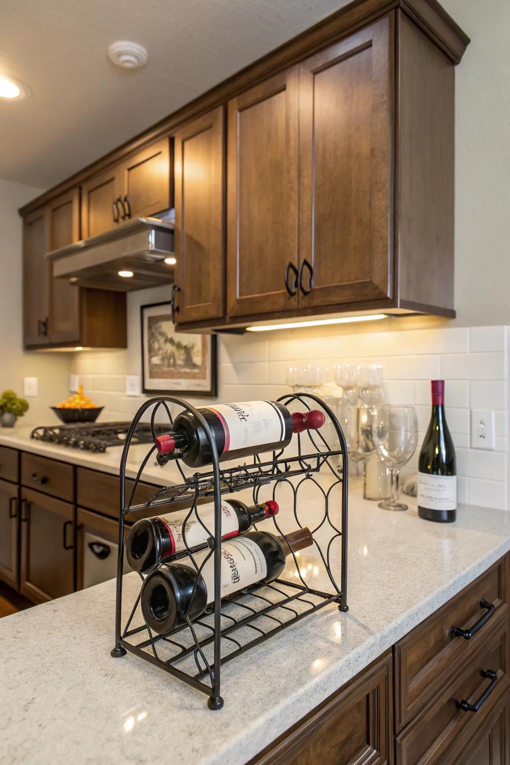 Countertop bottle racks ensure your favorites are always accessible.
