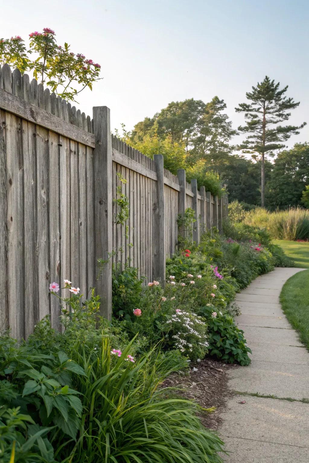 Privacy fences craft a remote and serene outdoor sanctuary.
