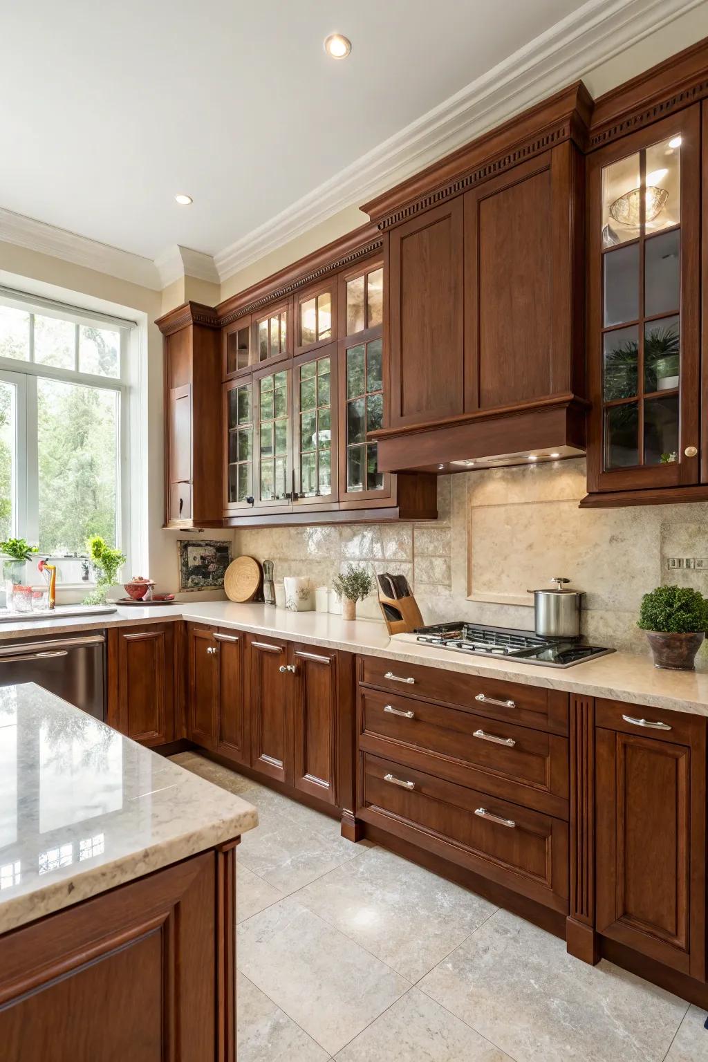 Cherry wood offers a sophisticated and luxurious appeal.