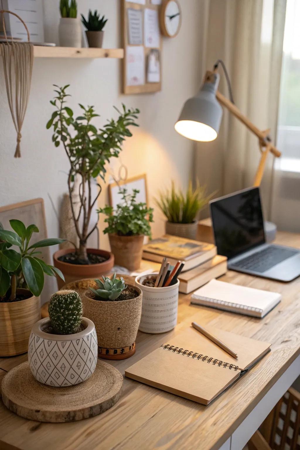 Plants add a refreshing element to your work environment.