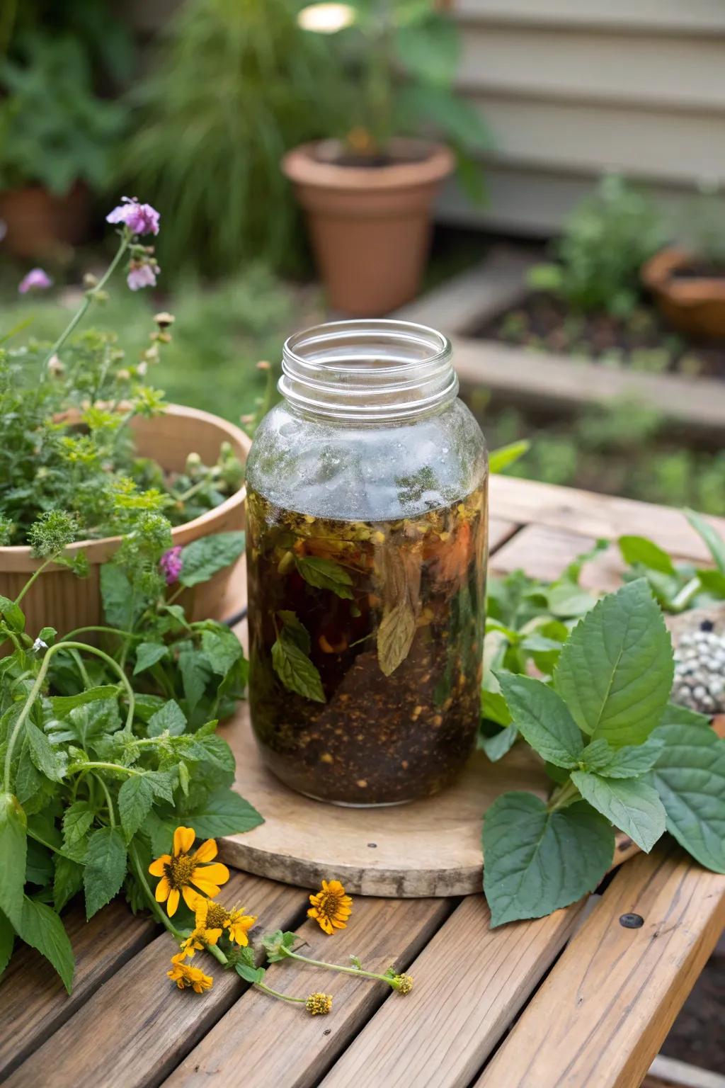 Compost infusion, a natural fertilizer for abundant plants.