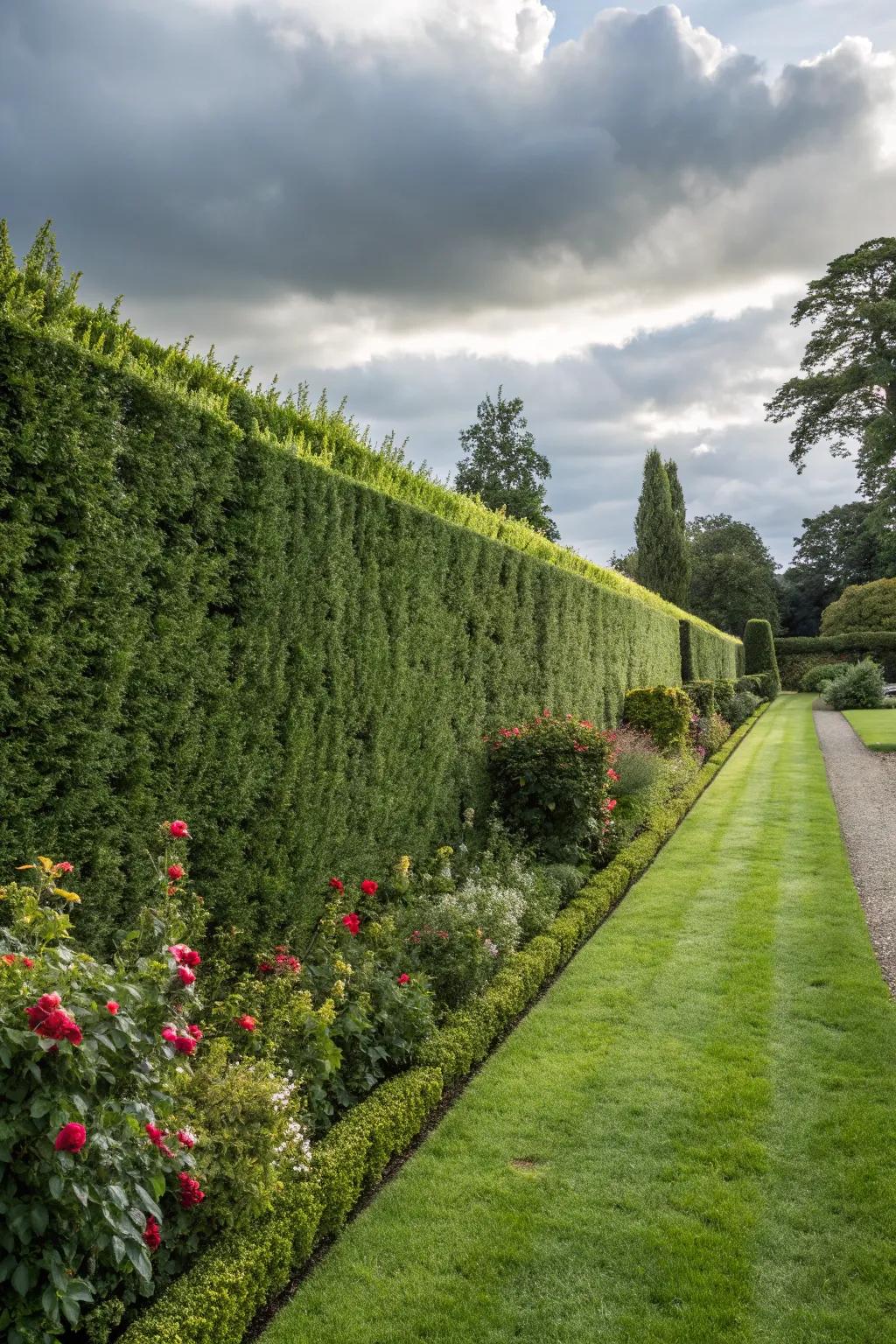 A hedge fence offers a natural and living boundary.