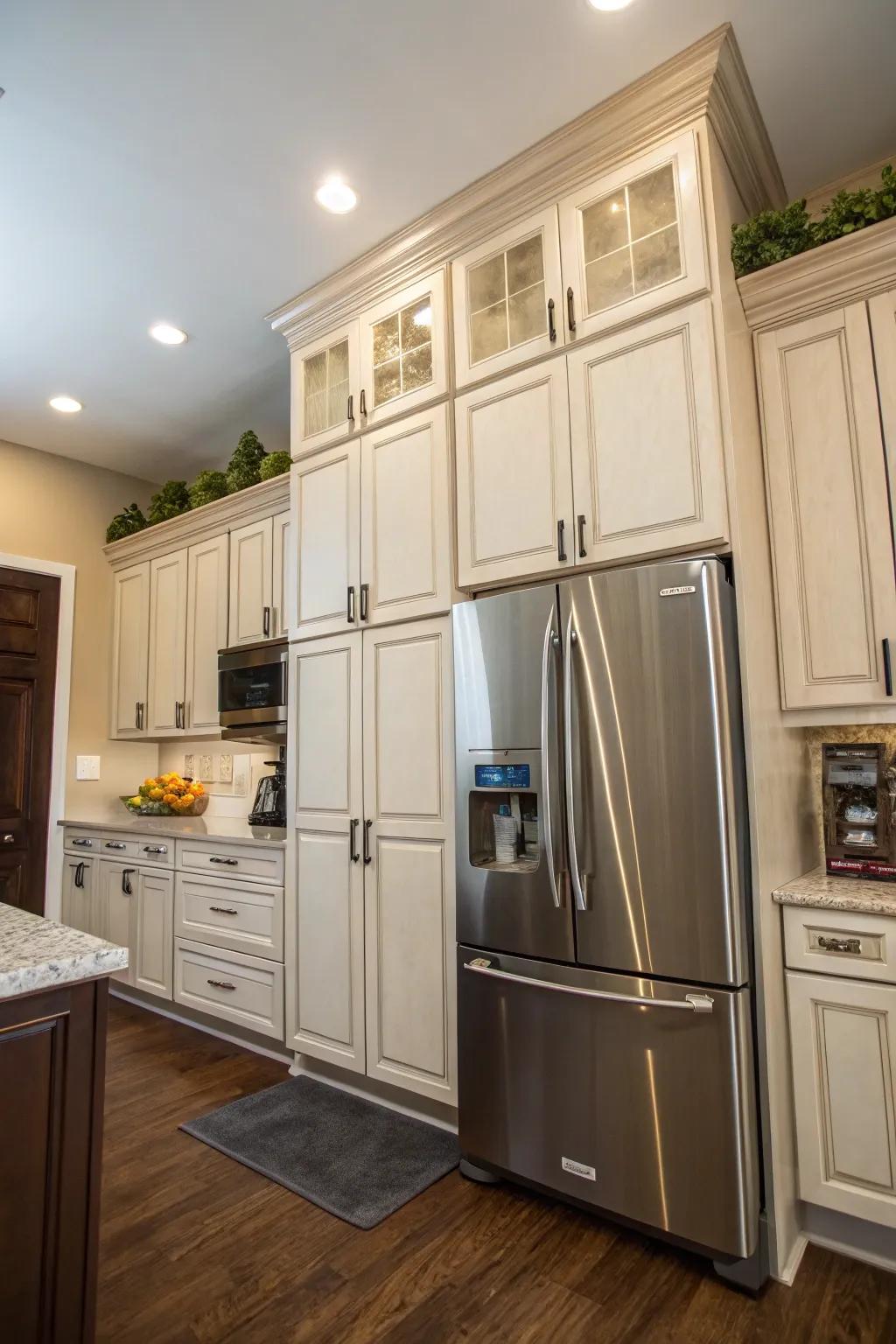 Different cabinet heights add texture and depth to your kitchen's design.