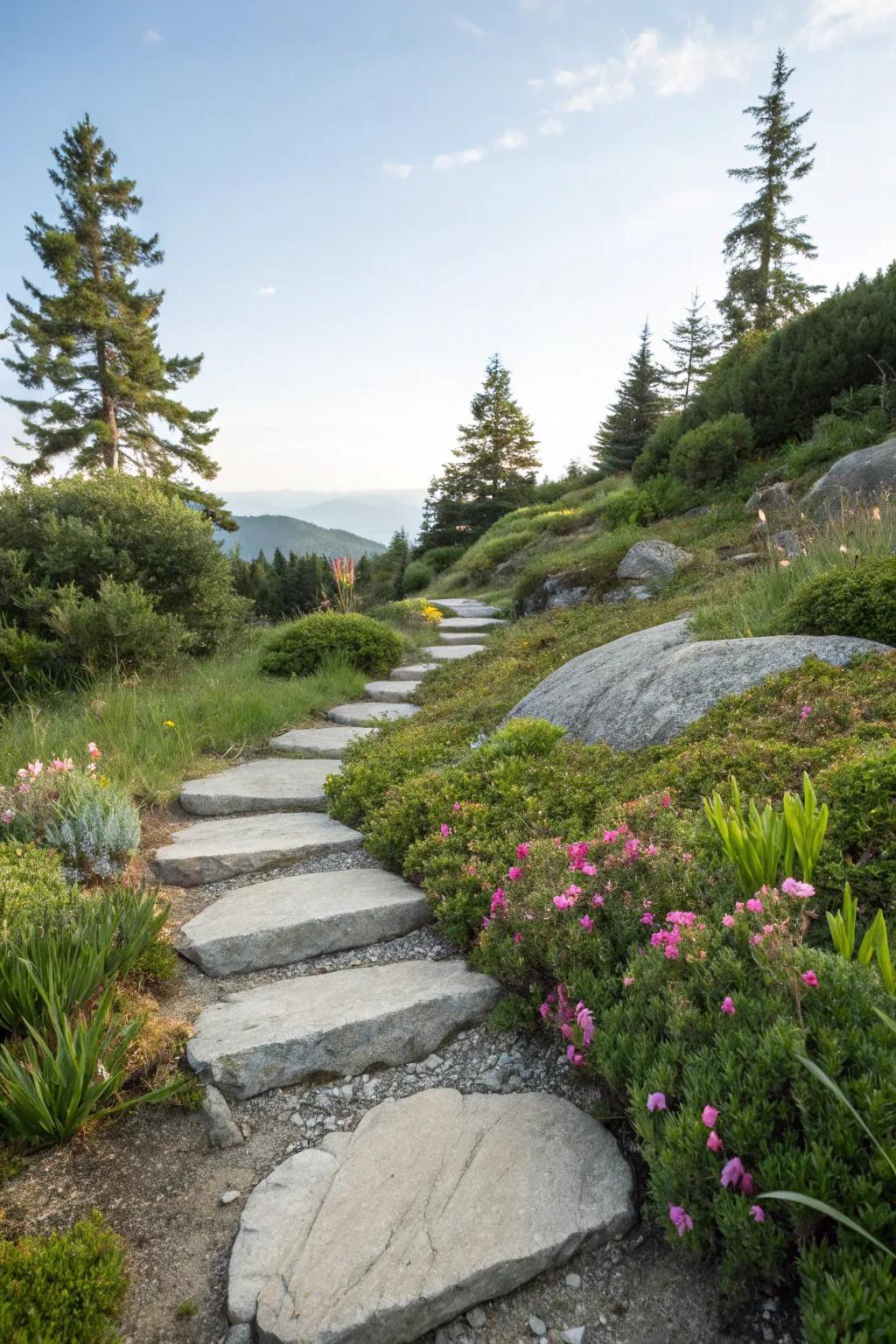 A peaceful path through an alpine paradise.