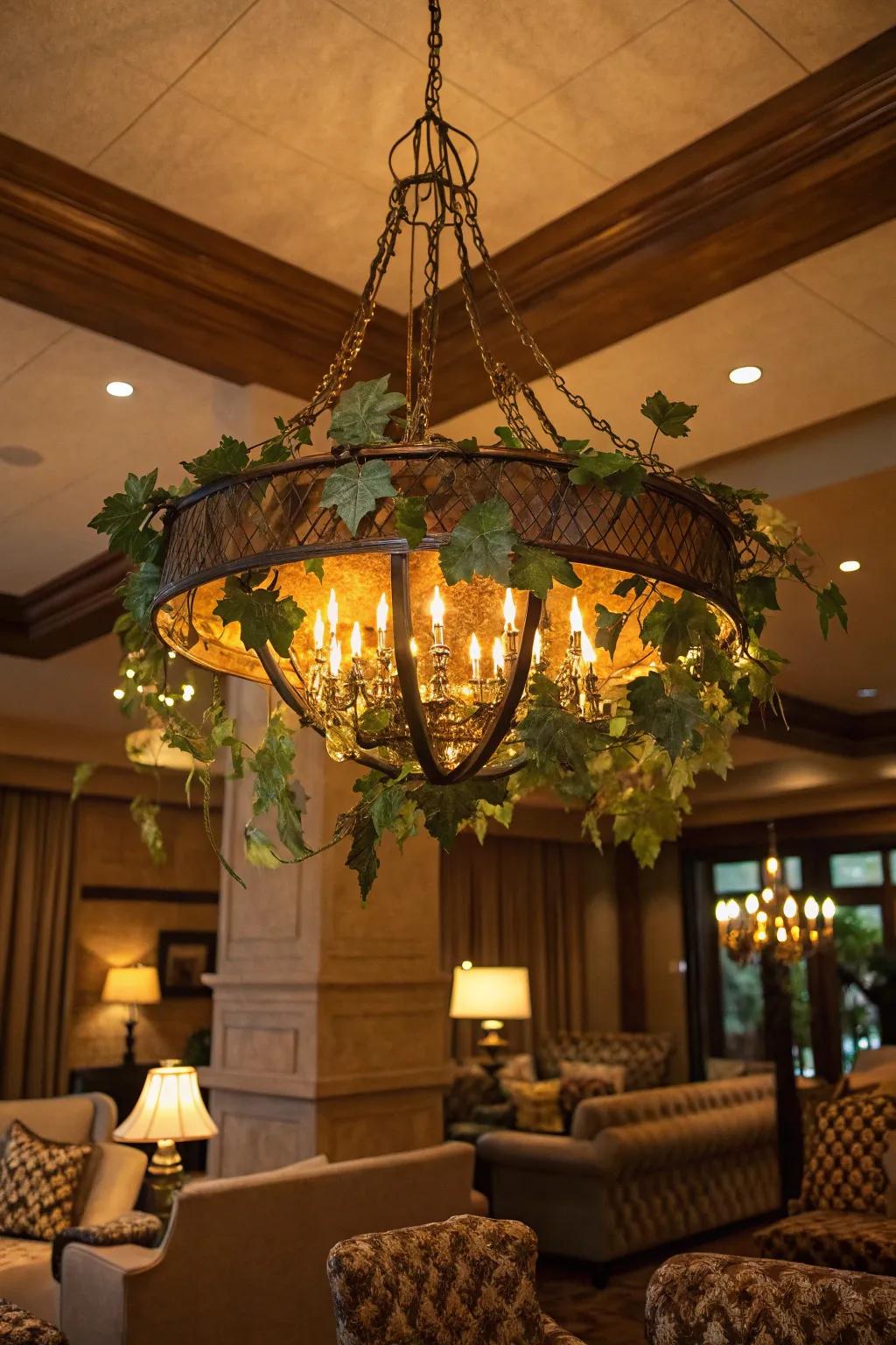 Leafy chandeliers bring whimsy and charm to your lighting.