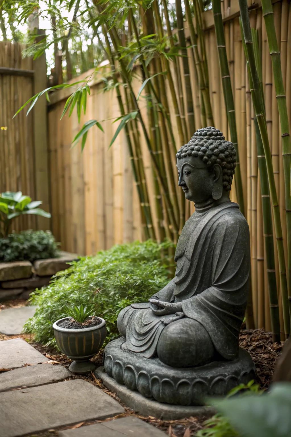 Bamboo provides privacy and a touch of the Orient.