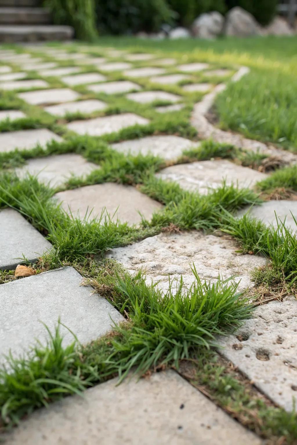 Step into sustainable elegance with eco-friendly grass pavers, blending nature and design seamlessly.