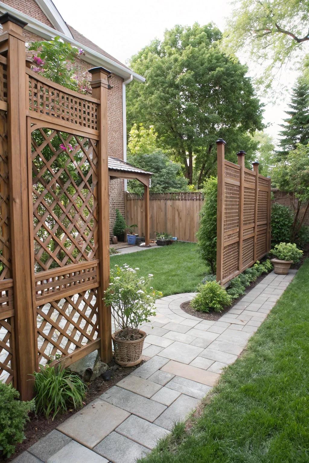 Decorative screens provide privacy with style.