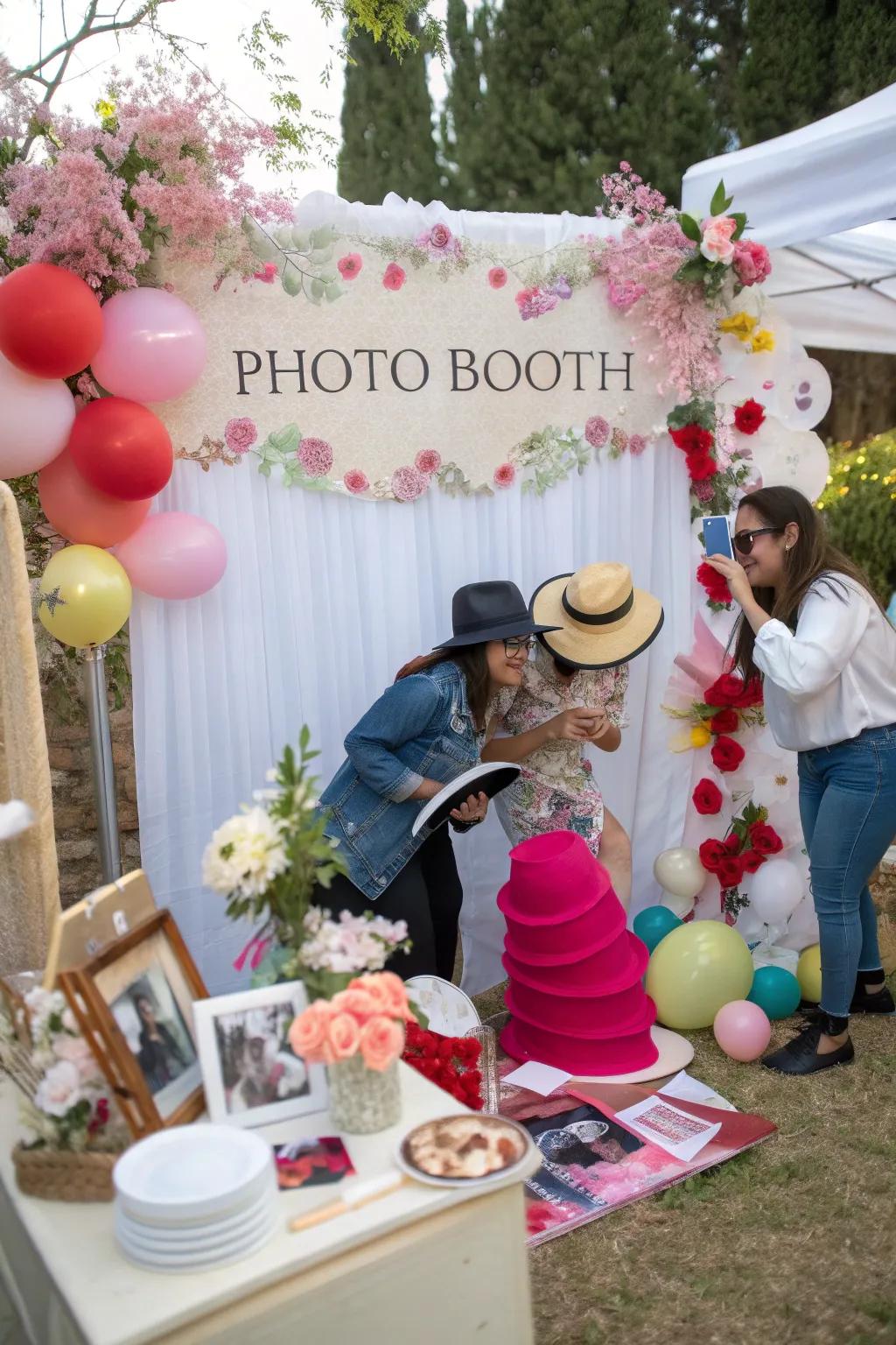 A do-it-yourself picture booth adds fun and keeps memories alive for attendees.