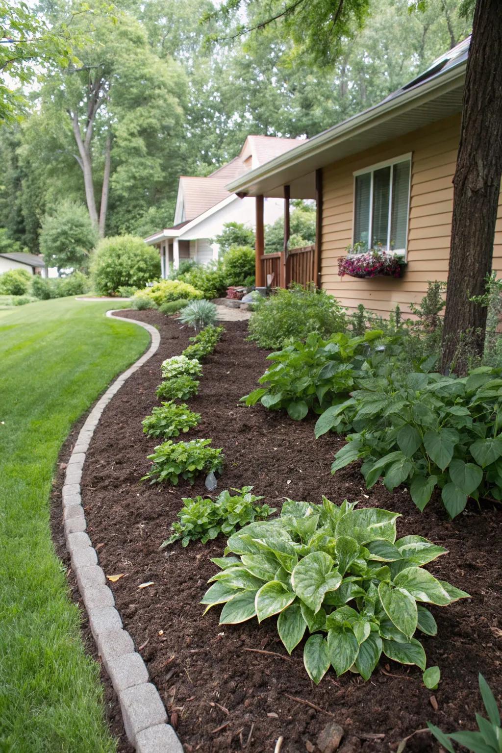 Mulch provides a neat, finished look while conserving moisture.