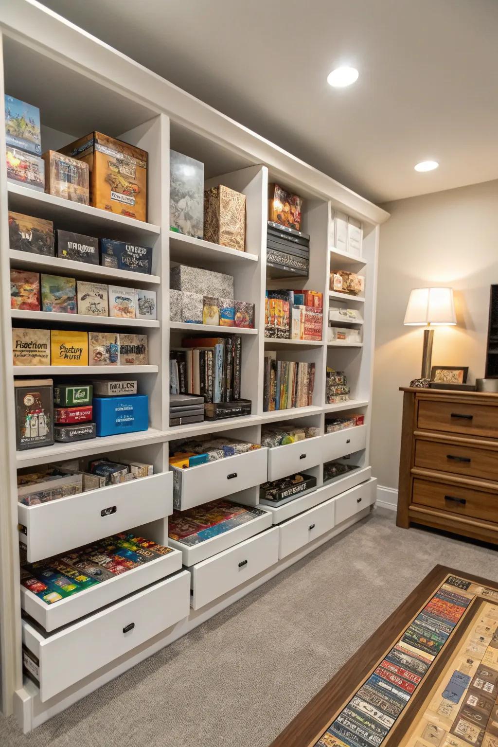 Smart organization keeps your game room clutter-free and ready for action.
