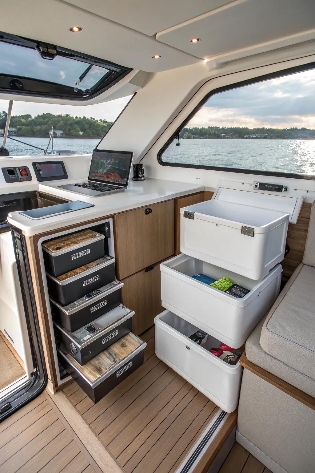 Smart storage solutions that maximize limited space.