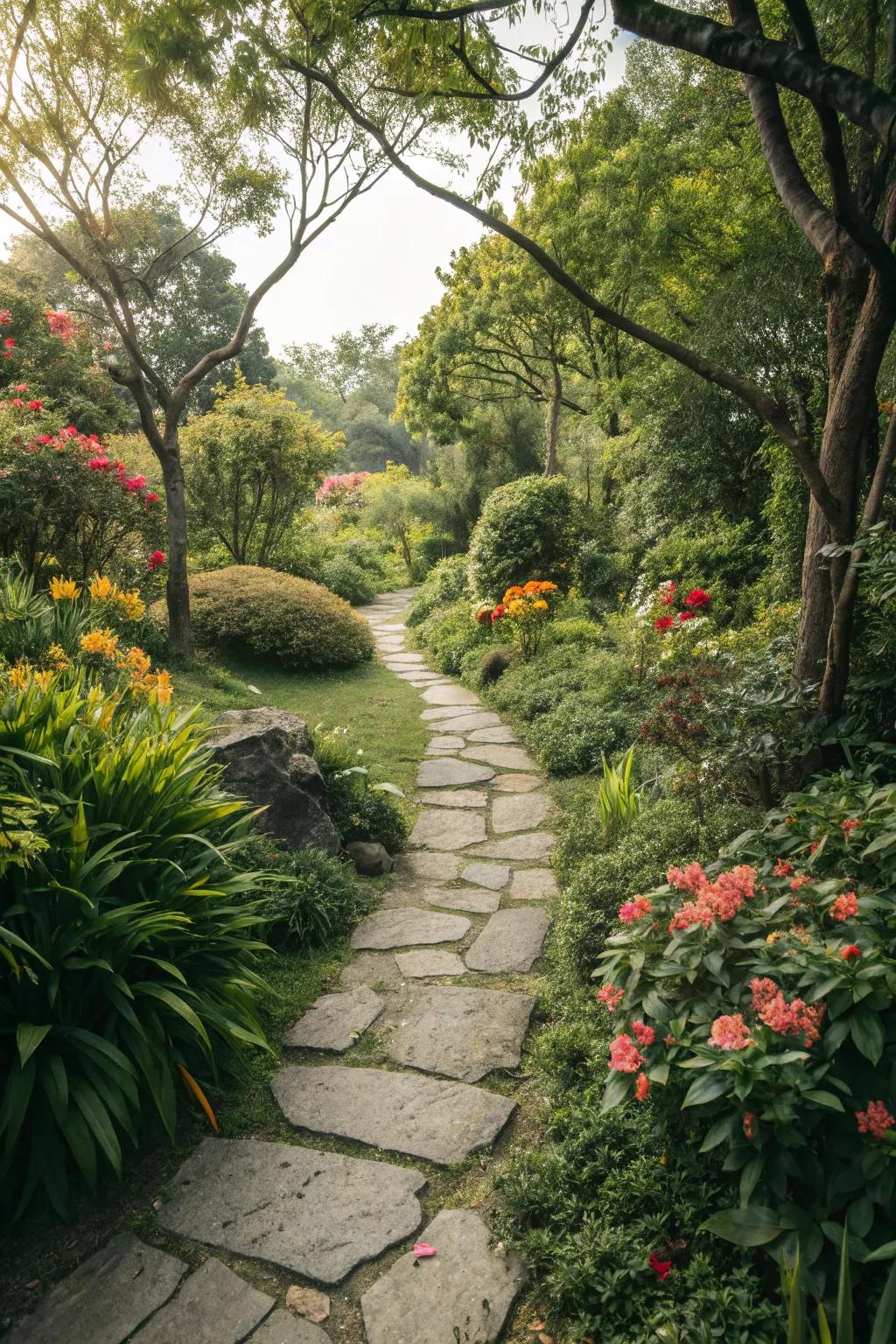 Rock walkways add structure and charm to your garden.
