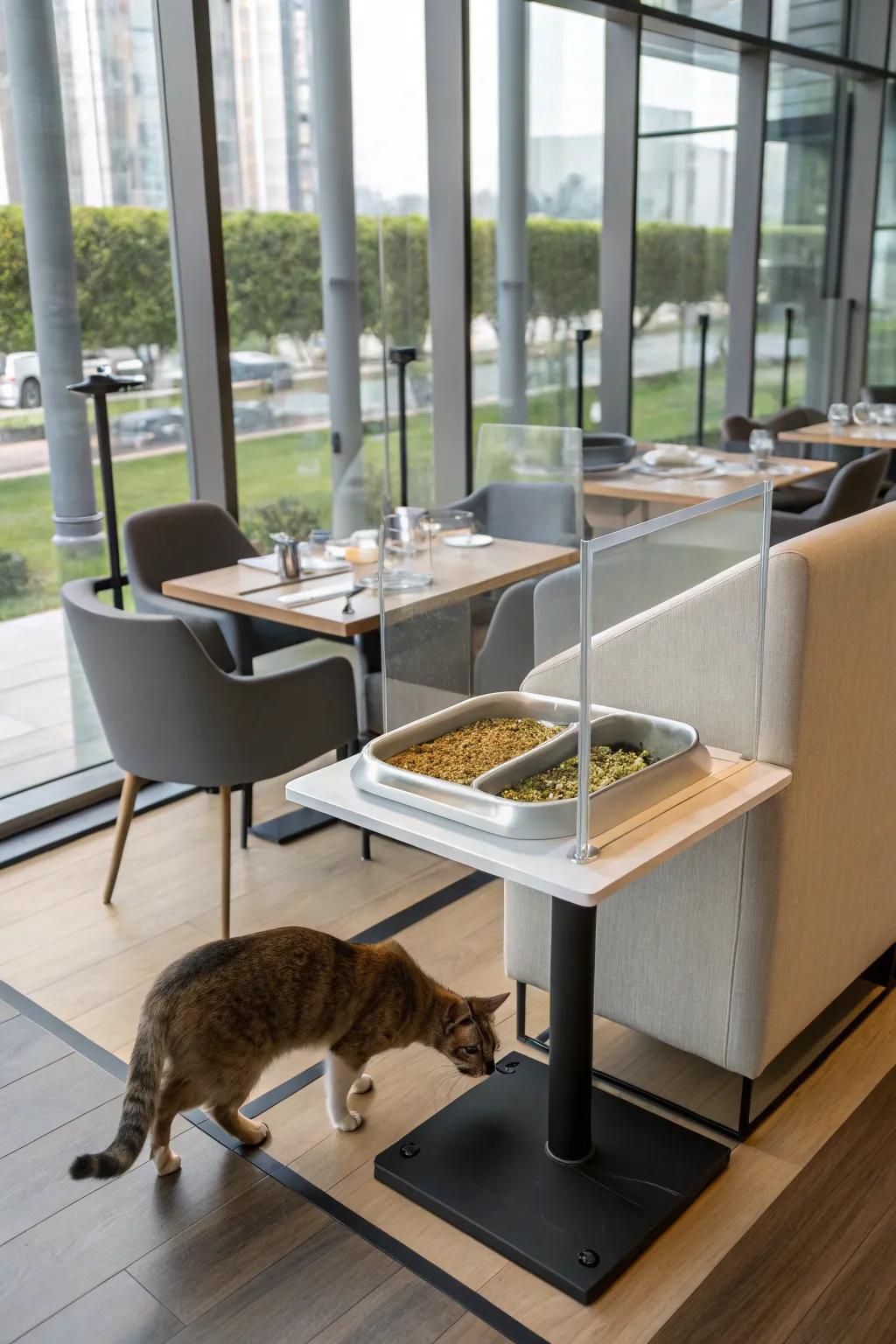 Ensure a clean dining space with a stylish barrier.