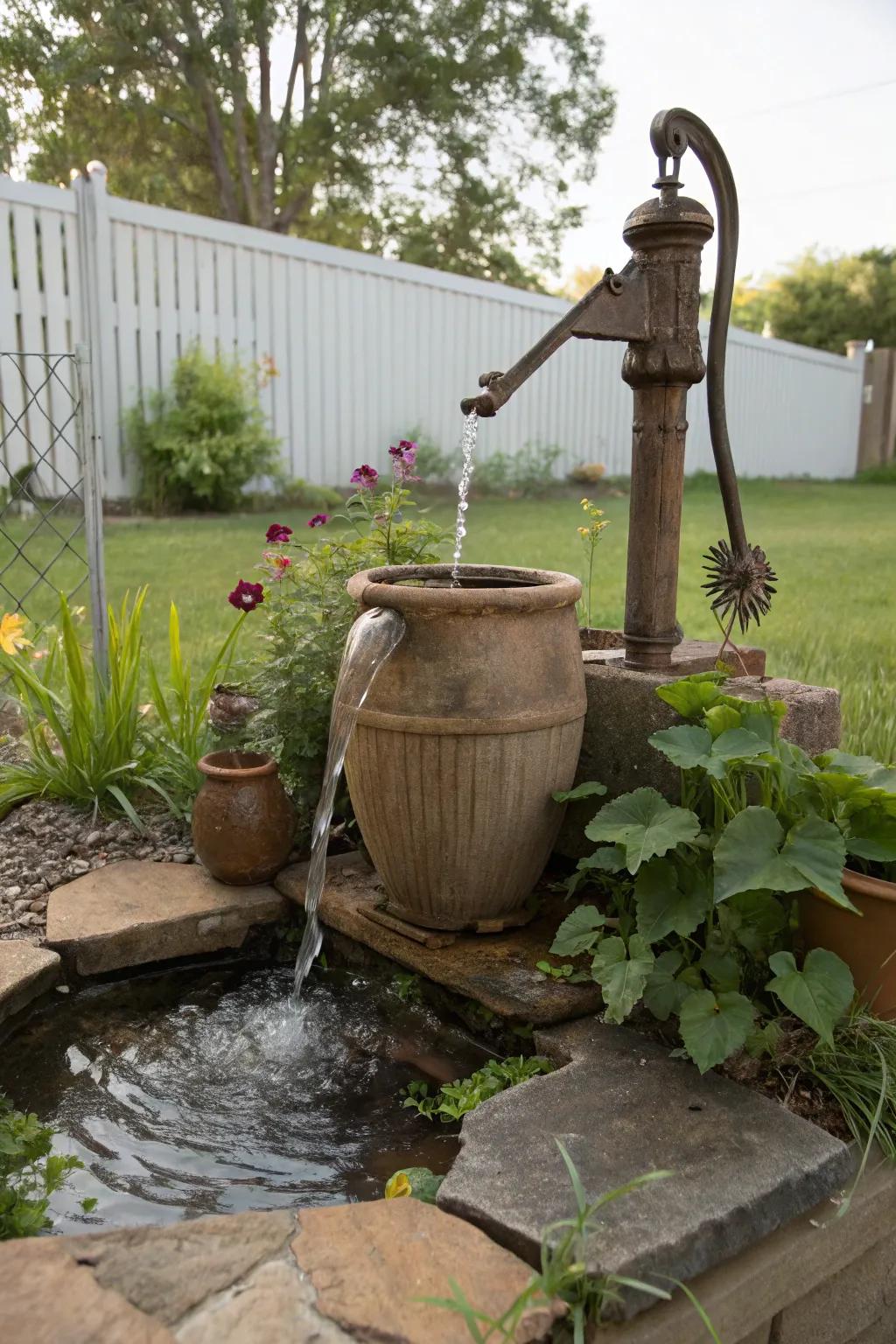 A DIY water feature imparts tranquility to your backyard.