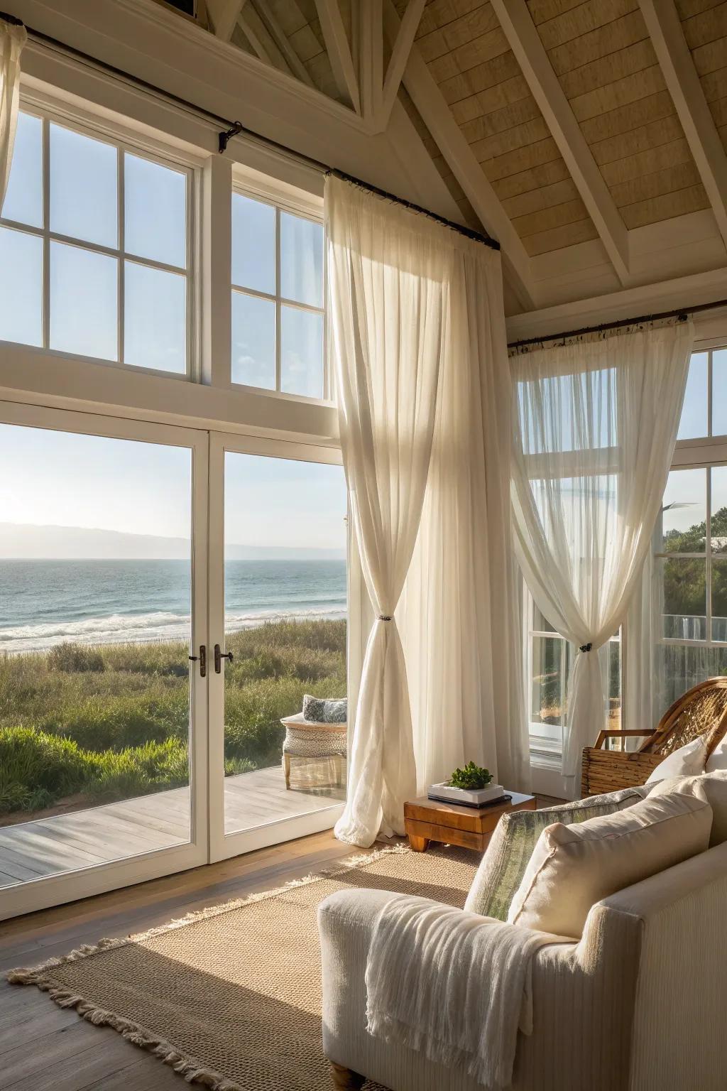 Sunlight enhances the coastal ambiance.