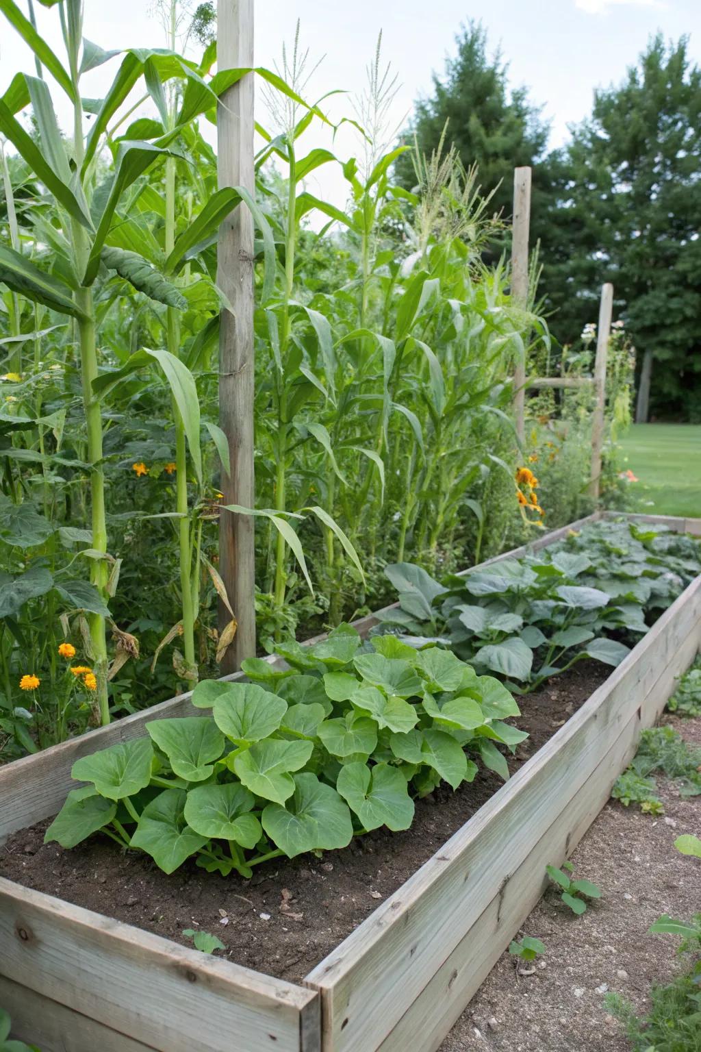 The 'Three Sisters' coexist peacefully, providing assistance to one another.