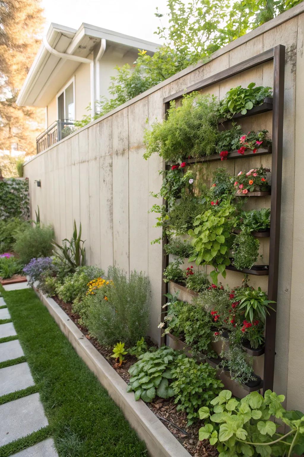 Vertical gardens excel at maximizing limited areas.