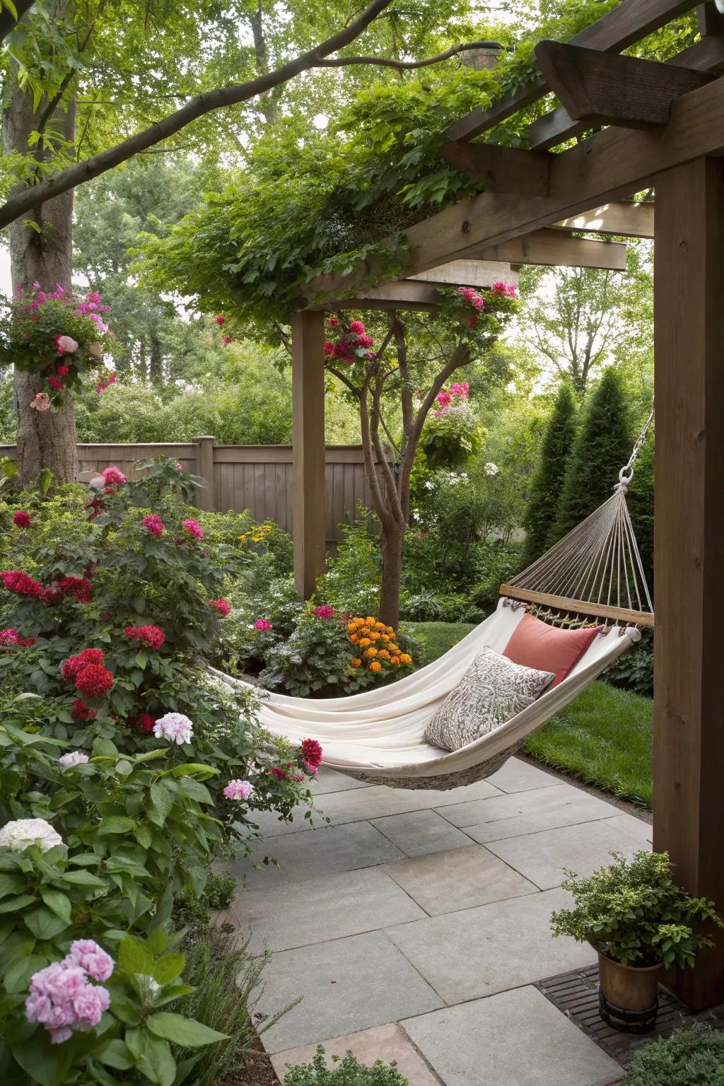 A peaceful garden nook for relaxation.