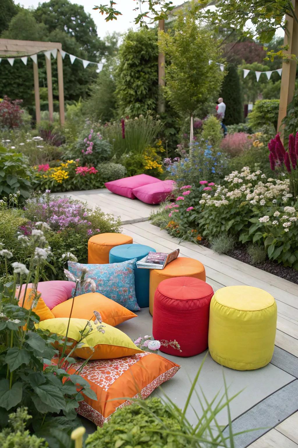 Vivid highlights can energize your garden space.