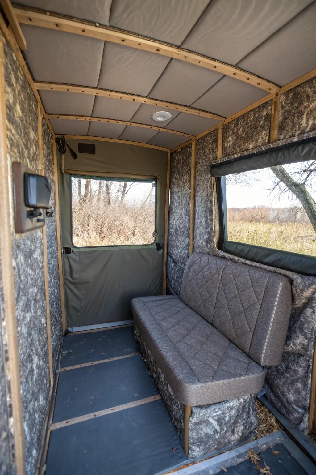 Protection guarantees comfort by sustaining a cozy temperature inside the hideout.