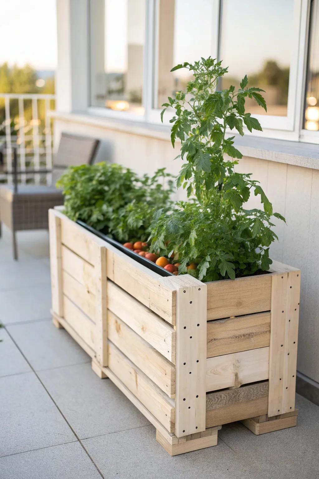 Give pallets a second life with this charming DIY tomato planter box, perfect for your minimalist garden.