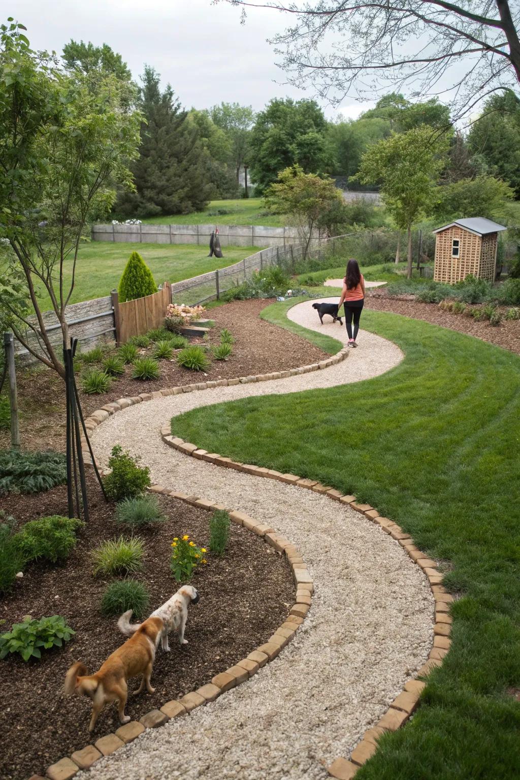 Organic paths keep your yard neat and fun for dogs.