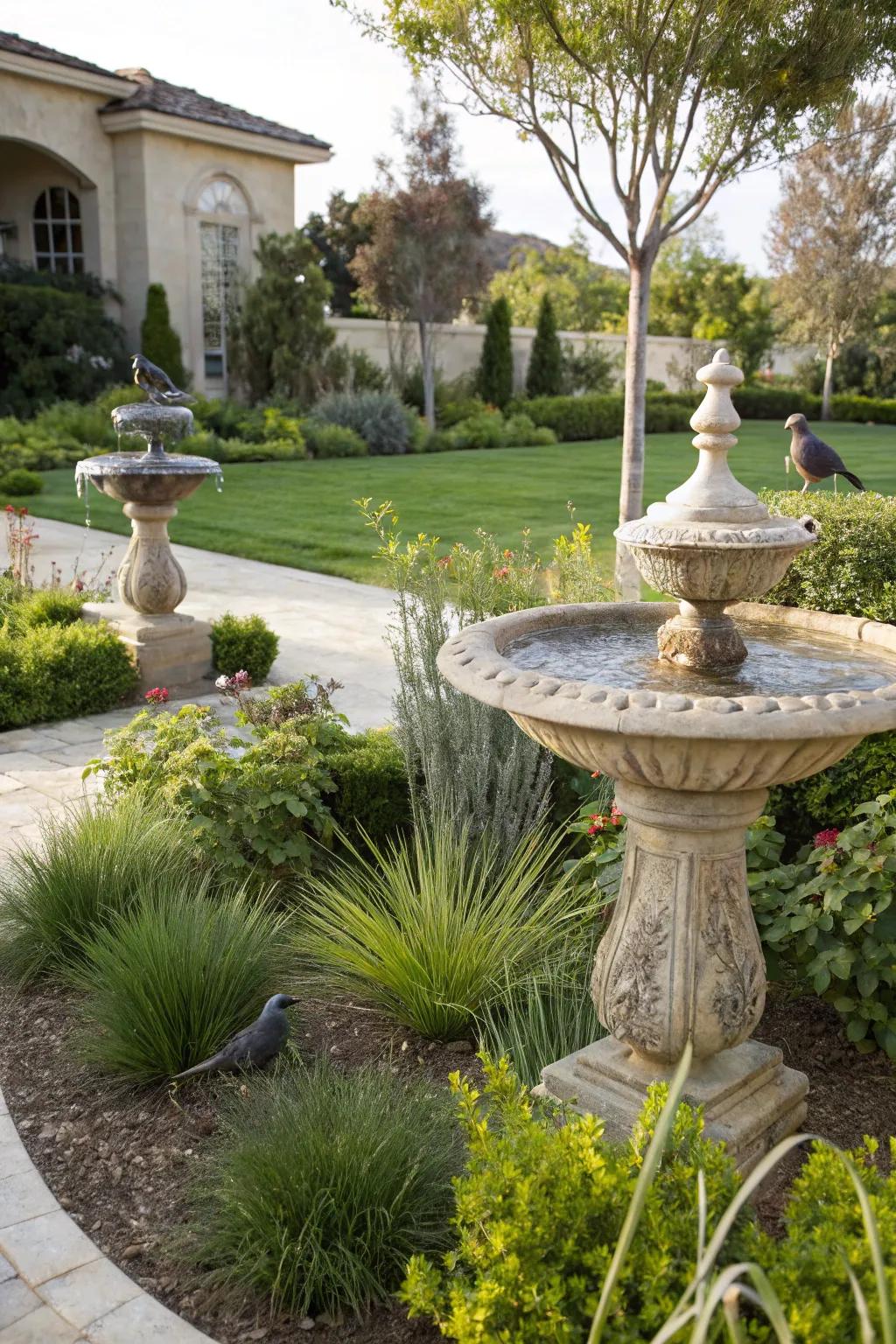 Decorative elements bring charm and style to any garden setting.