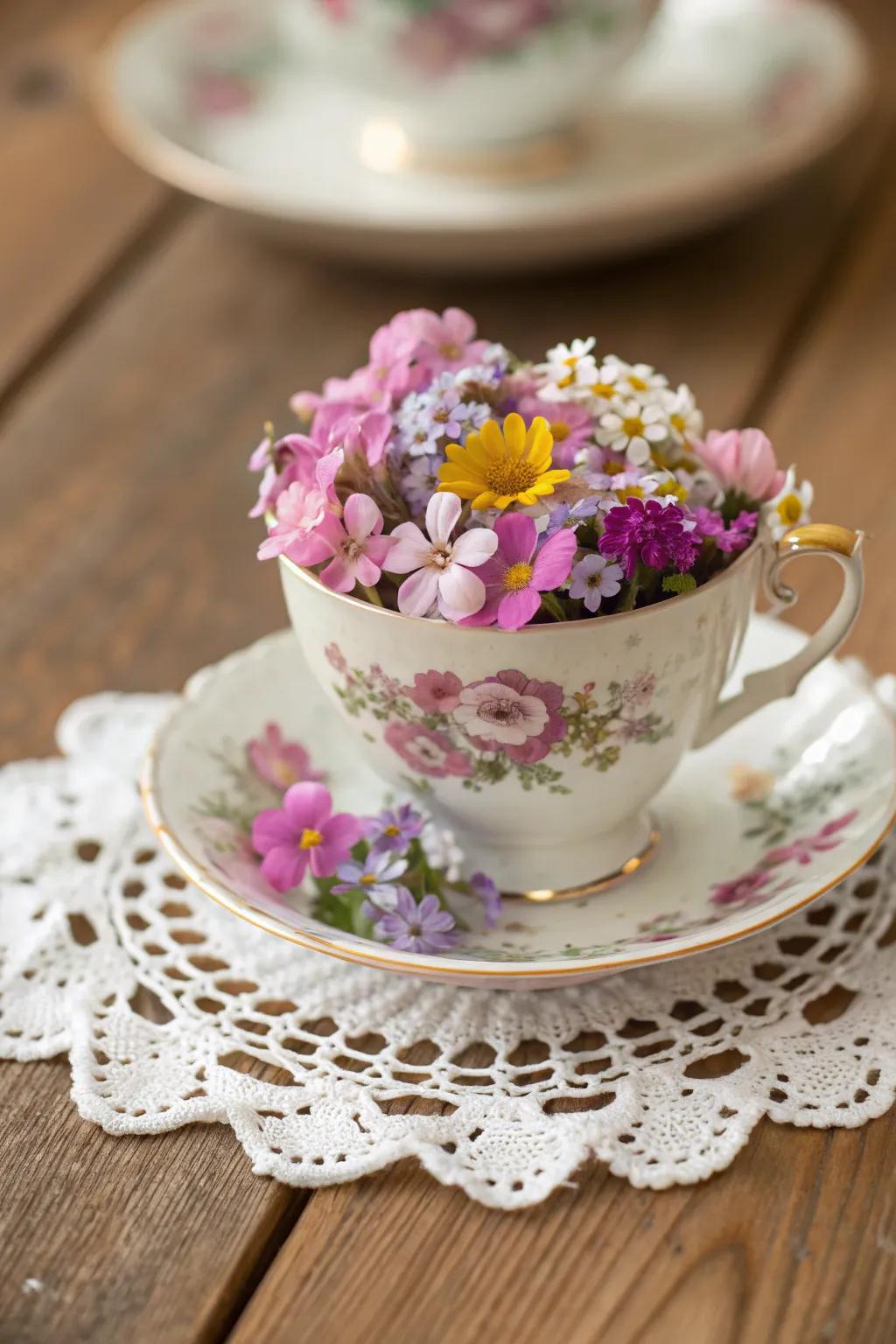 Unique containers add character to flower displays.