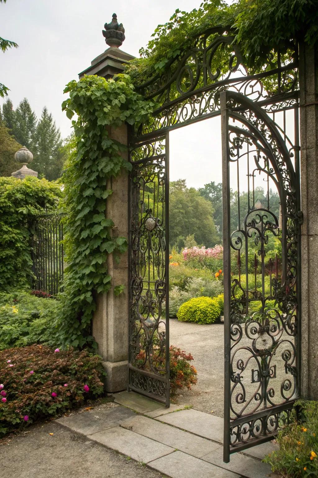 A gate blending strength with decorative artistry.
