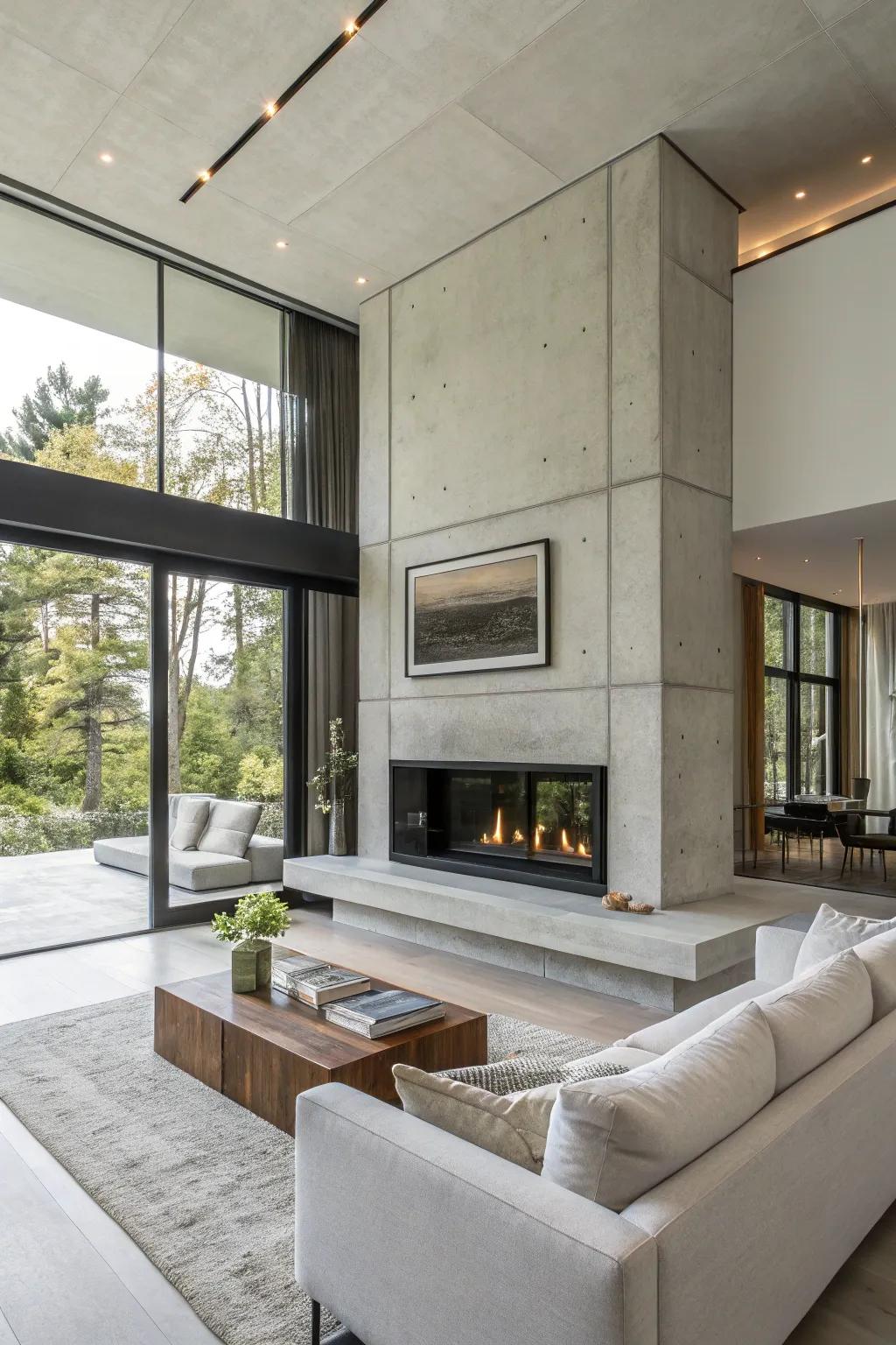 Achieve a contemporary look with minimalist fireplace framing.