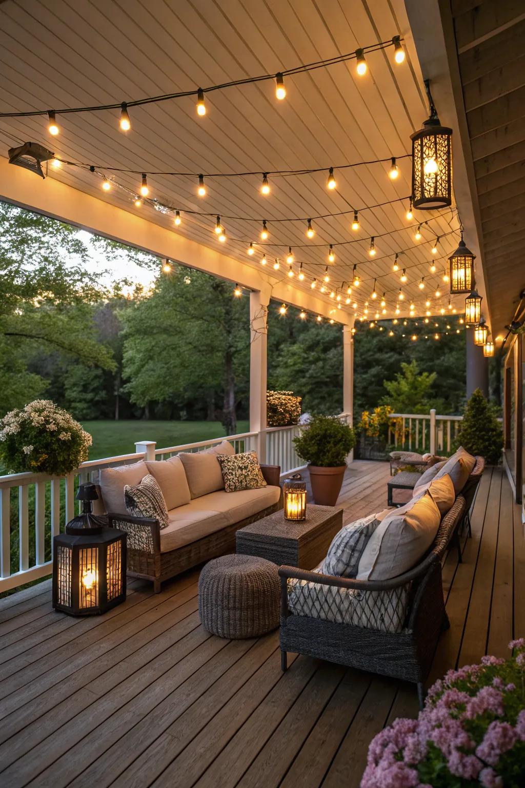 Set the mood with enchanting lighting options.