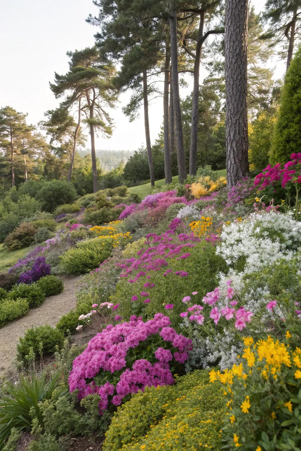Wildflowers adding color and vitality to the garden.
