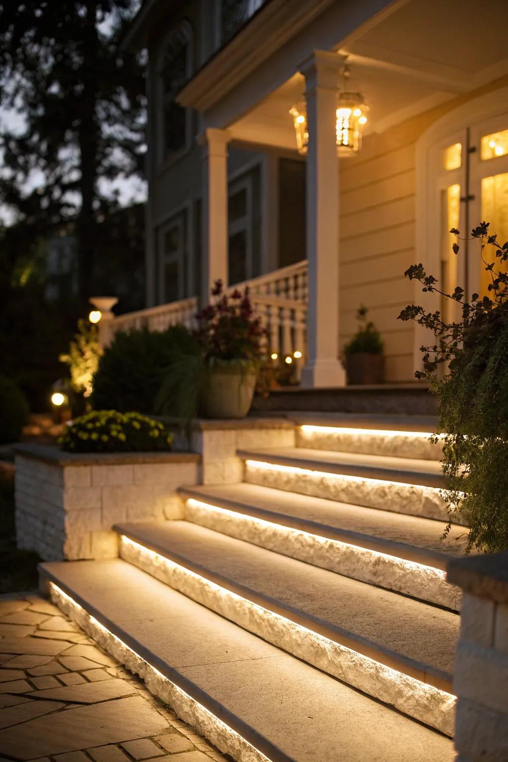 Illuminate your front steps for enhanced safety and allure.