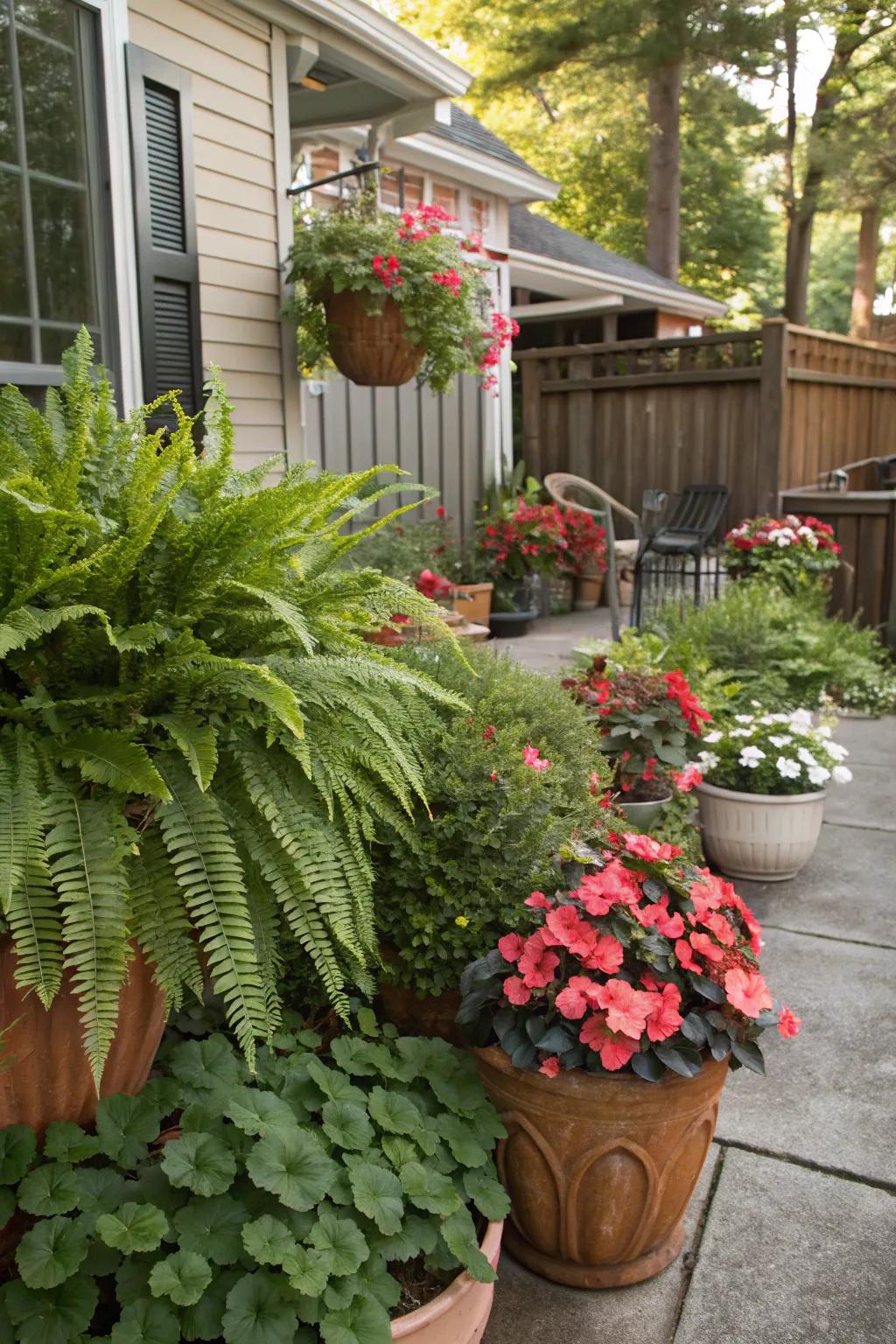 Mixed plantings offer a rich tapestry of texture and color.