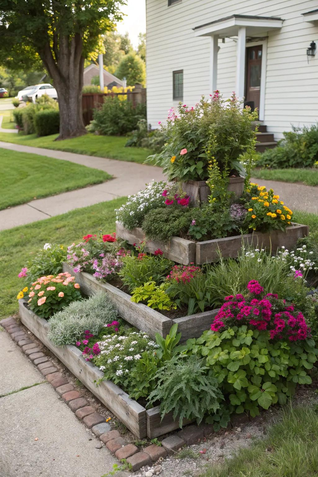 Layered planting can change a level garden into a three-dimensional masterpiece.