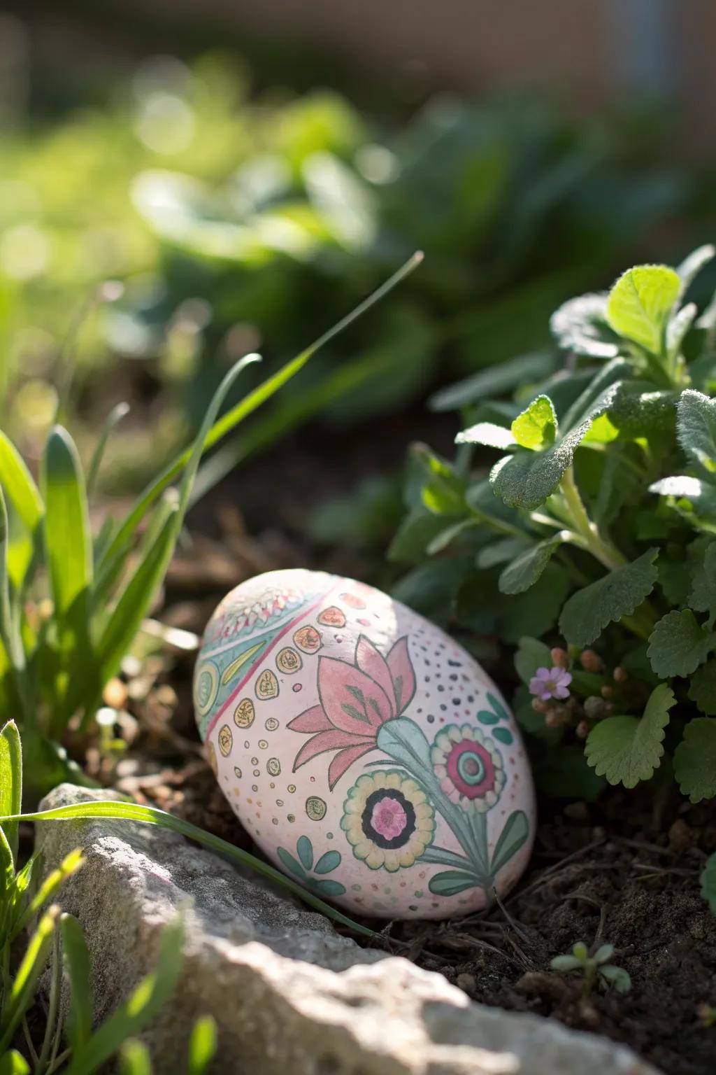Add a touch of whimsy to your garden with handcrafted painted rock markers. 🌿🎨 #GardenArt #BohoVibes