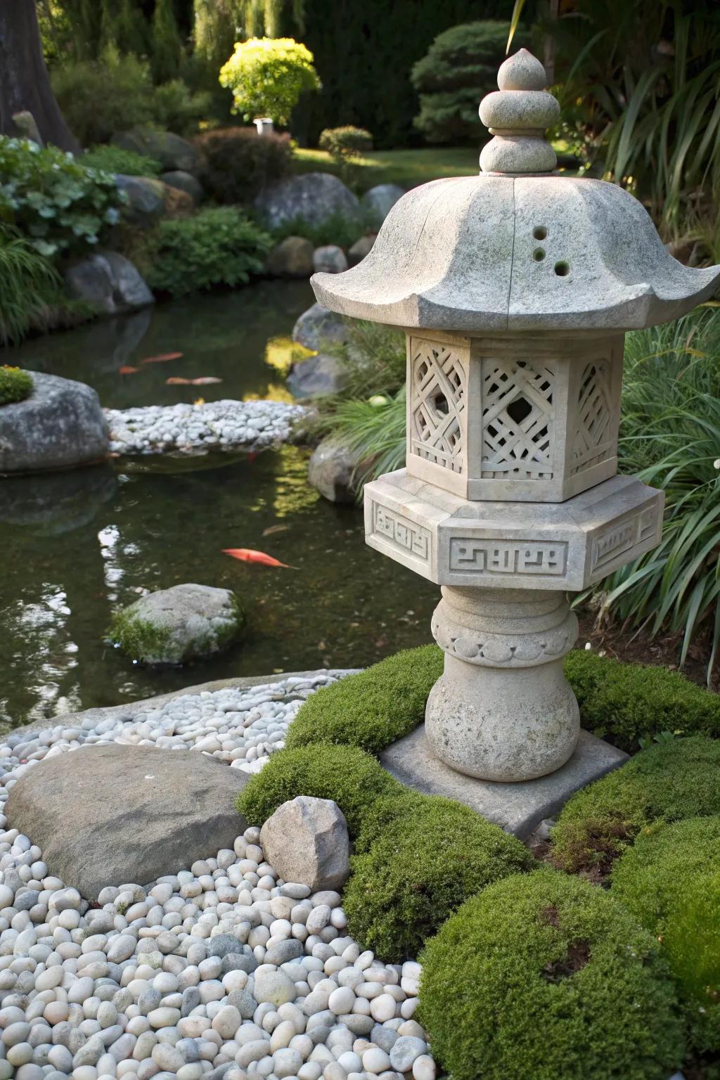 Elevate your goldfish pond with a touch of whimsy and elegance through exquisite decorative elements.
