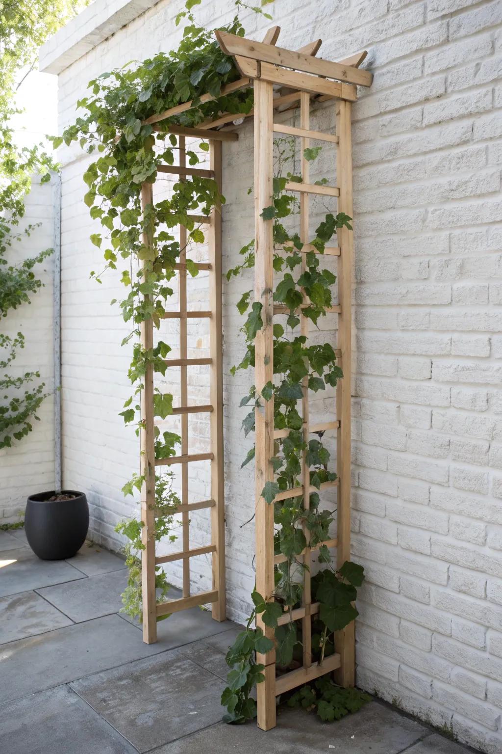 Transform your space into a romantic retreat with a vertical trellis arbor, where elegance meets nature.