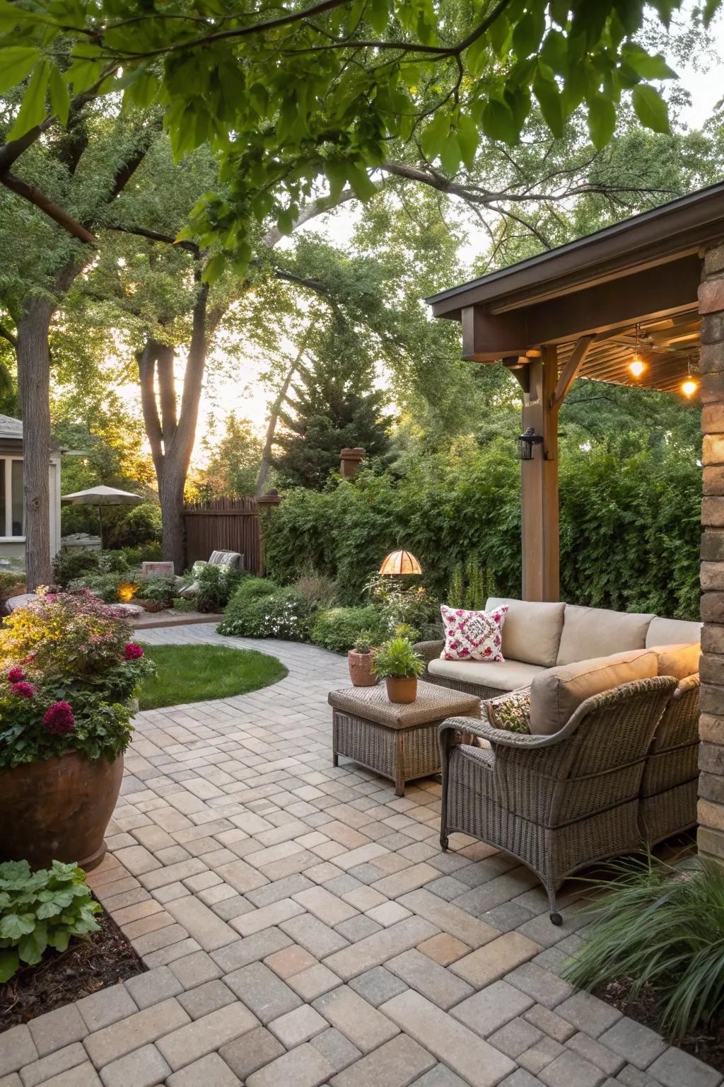Patio spaces transform your garden into an outdoor living room.