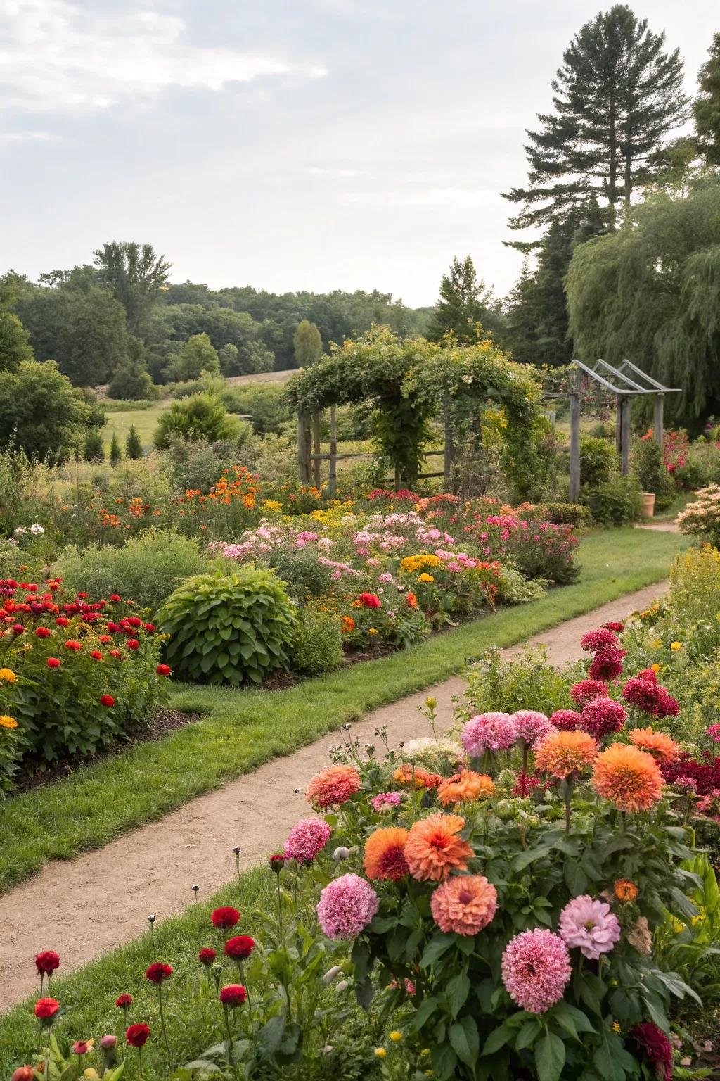 Seamlessly integrate flowers with outdoor garden elements.