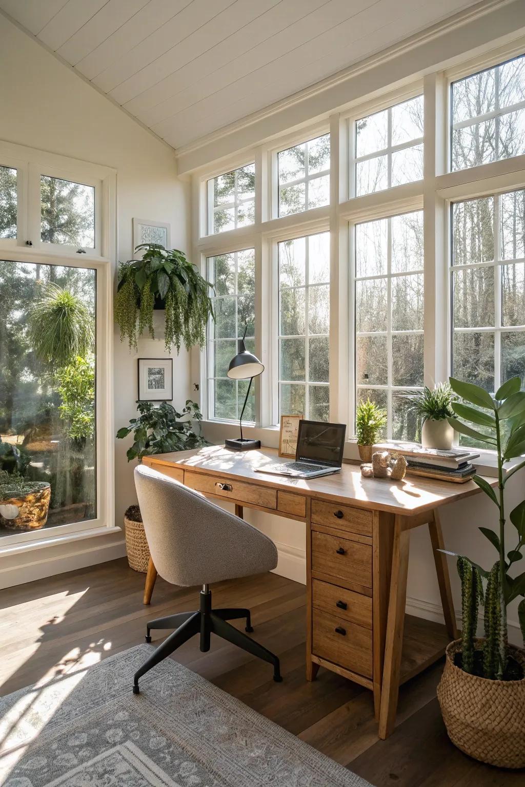 Sun light can transform your workspace, improving both mood and practicality.