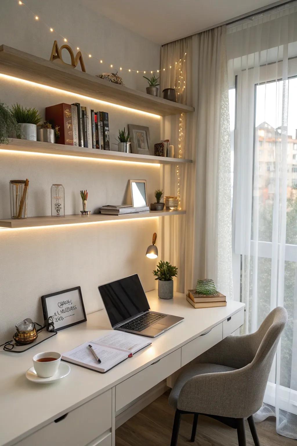 Modernize your setting using efficient diode strip lighting.