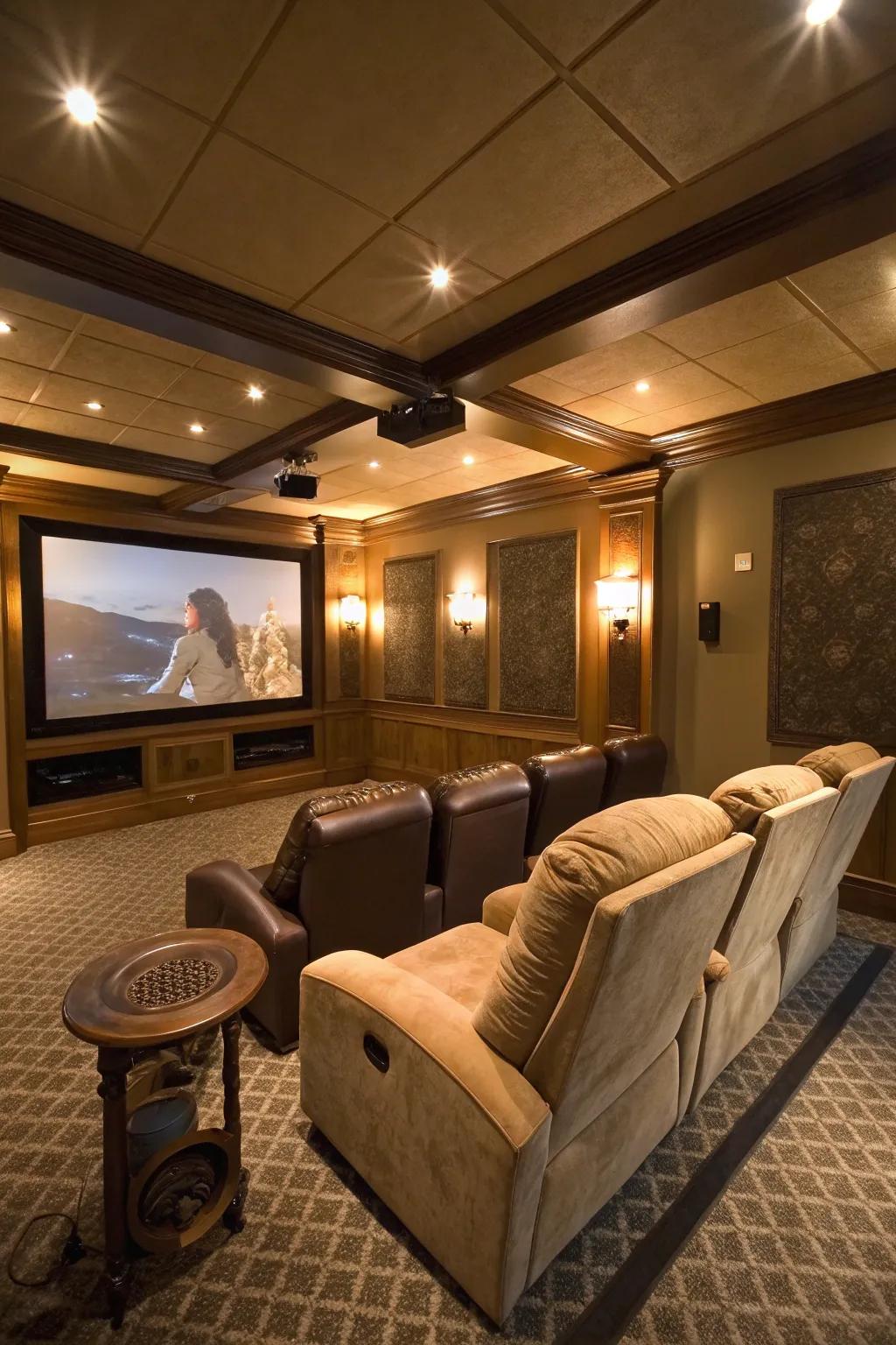 Soft ambient lighting transforms your theater into a magical space.