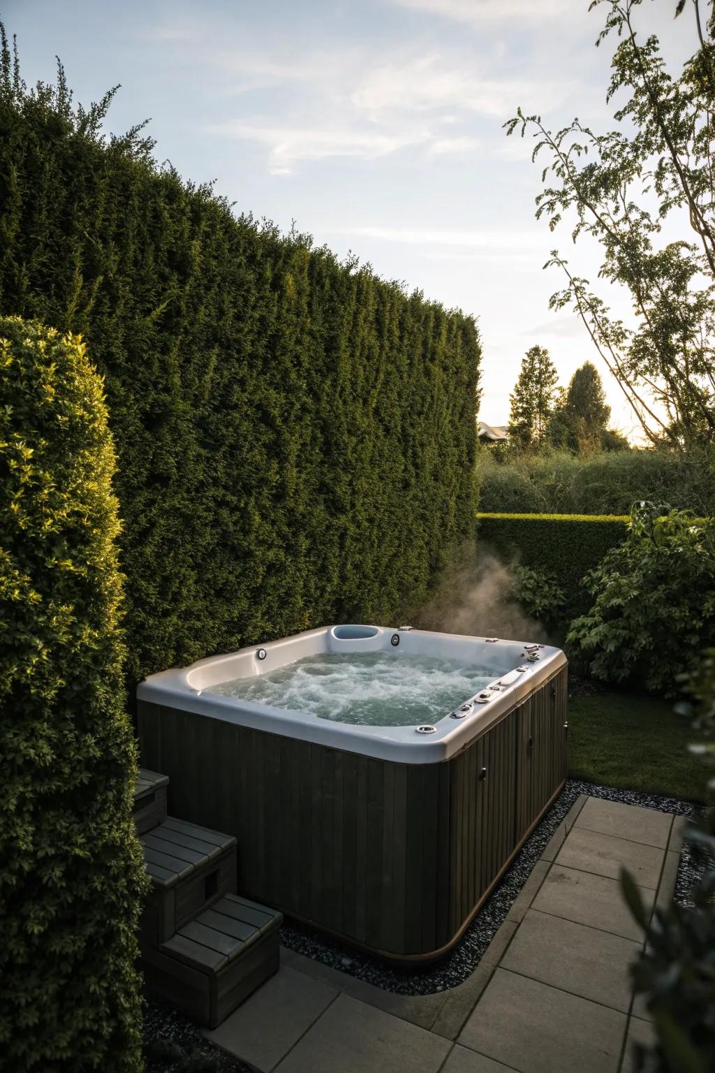 Hedges provide a natural, noise-reducing privacy solution that enhances tranquility.