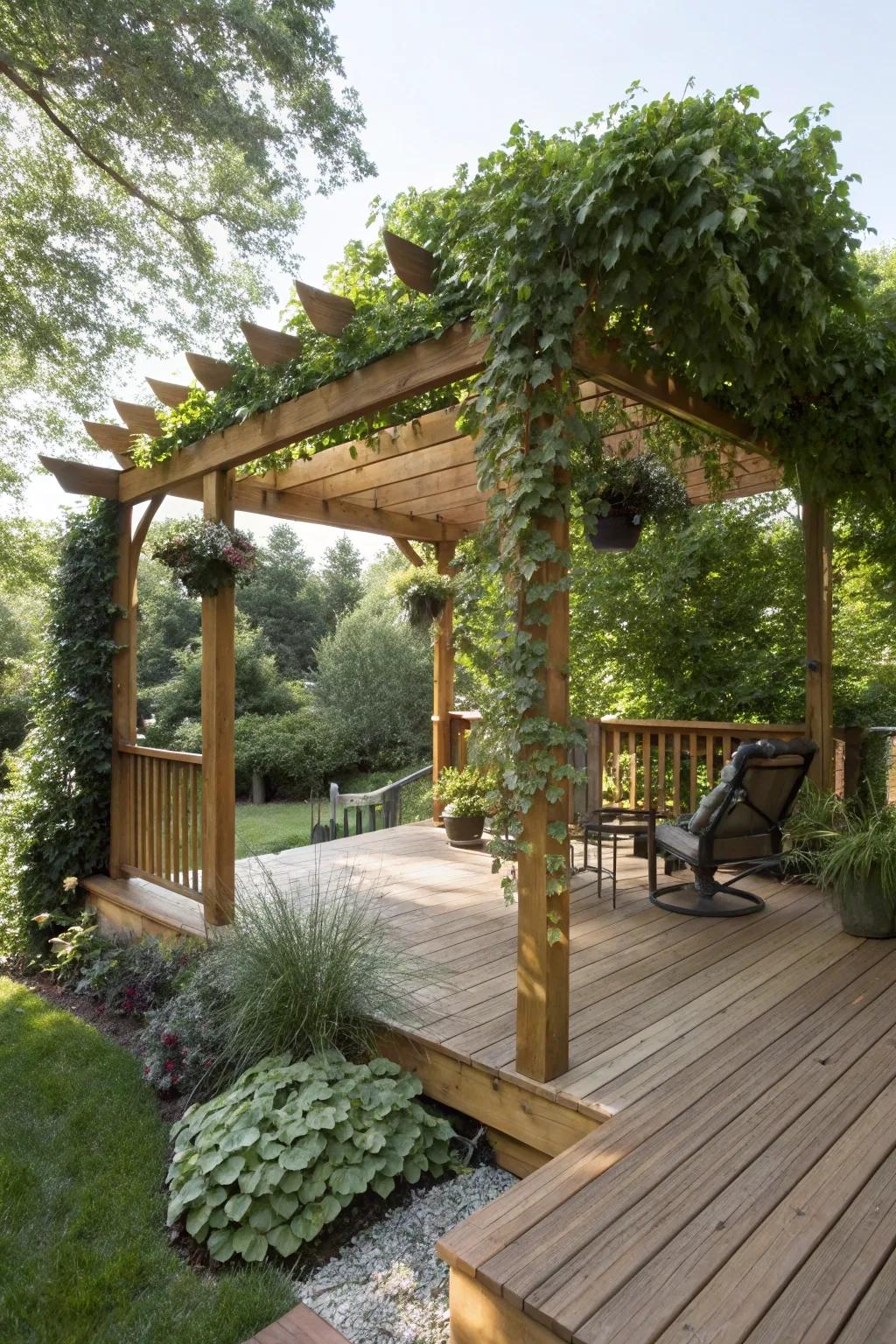 A pergola adds structure and shade to your deck.
