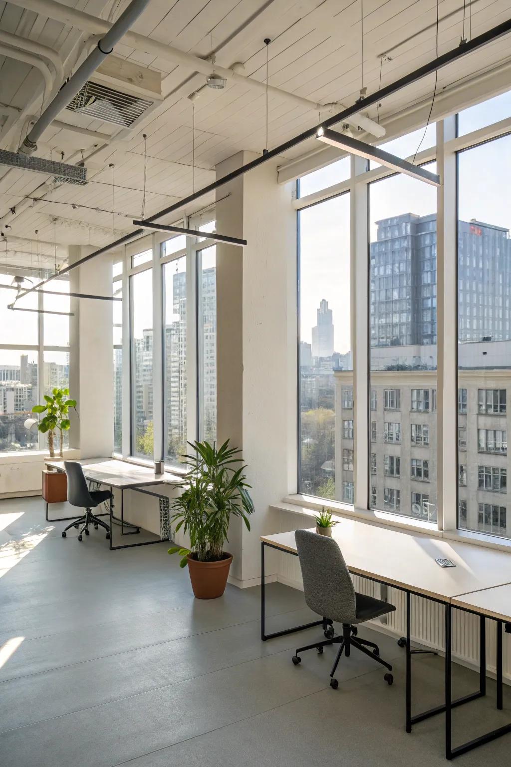 An accessible office layout promotes efficiency and spaciousness.